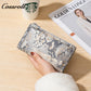 Women's Snake Skin Wallet, Fashionable Multi-Card Large Capacity Long Zipper Wallet