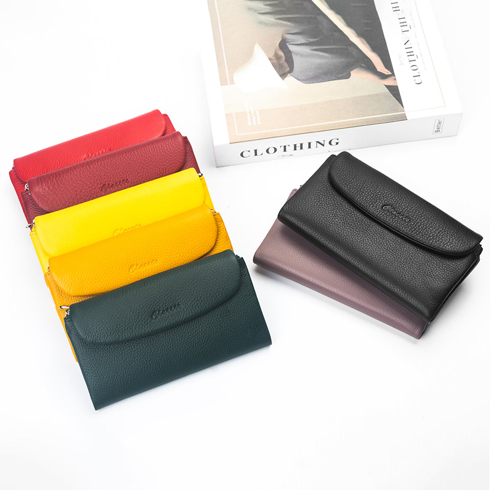 Soft Leather Wallet Large Flap Over Card Slots
