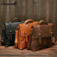 Crazy horse leather shoulder bag Men's fashion leather crossbody bag Business men's bag briefcase three-purpose bag