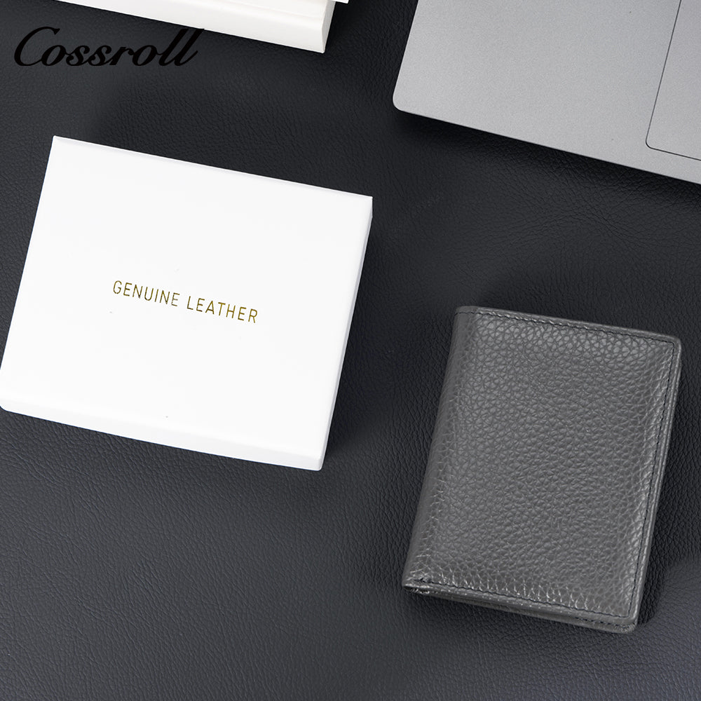 Genuine leather wallet for women short style zipper closure large capacity multiple card slots anti-theft
