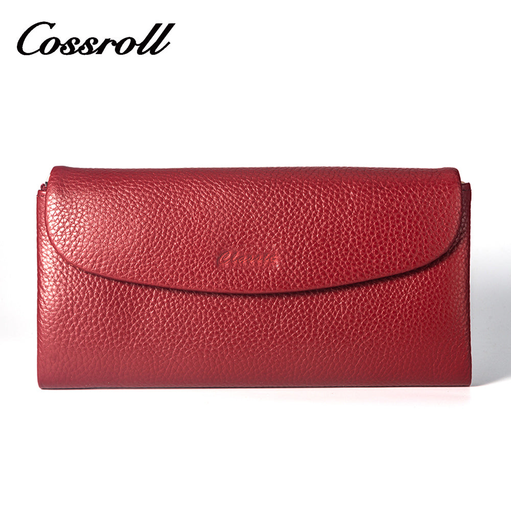 Classic Multicolor Europe Best Selling Long Ladies Genuine Leather Lychee Wallet