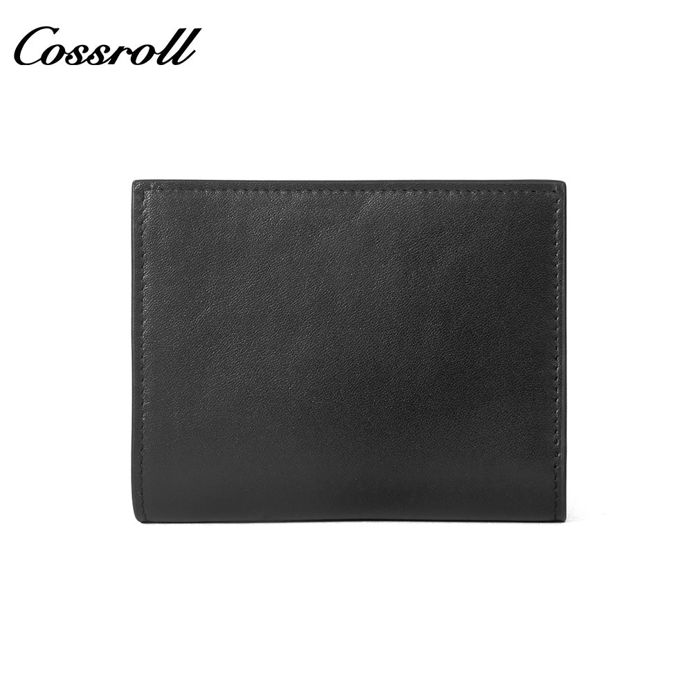 Men's Genuine Leather Bifold Short Wallet, Business Plain Cowhide Ultra Slim Multi-Slot Card Holder, Minimalist Men's Purse