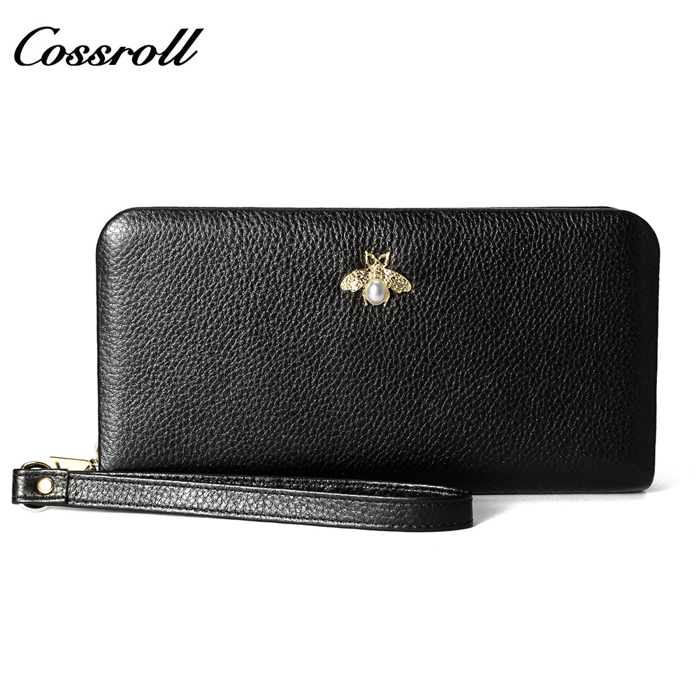 2024 Wholesale High Quality  ladies purse  geniune leather wallet  Lychee leather