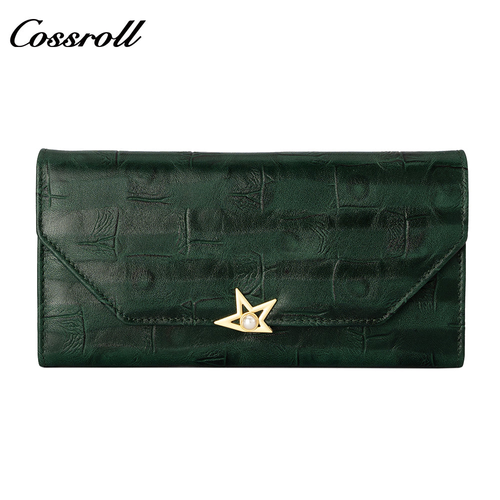 2024 Most Popular best brand leather long  wallet female  Genuine Leather