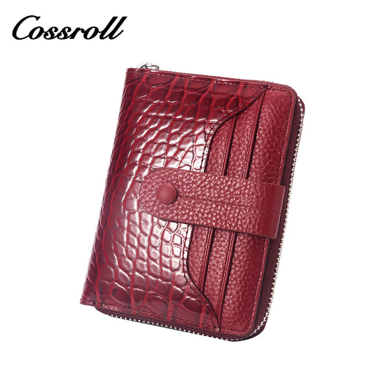 Macaron short wallet Crocodile print multi-card everyday everything fresh wallet