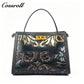 Niche Design Embossed Leather Bag, Vintage Genuine Leather Large Capacity Commuter Handbag & Crossbody Bag