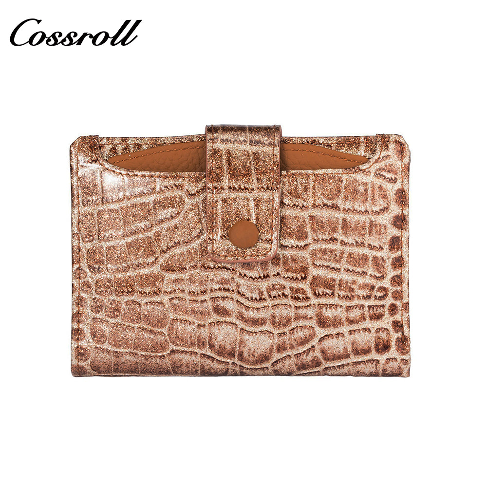 2024 new fashion crocodile purse women's large capacity buckle small purse purse card bag