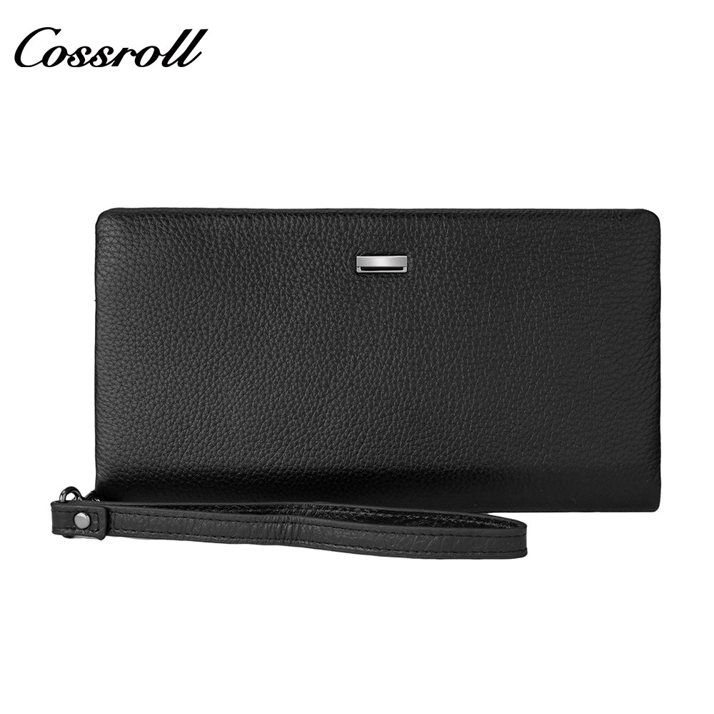 Head Cowhide Small Clutch Genuine Cowhide Long Zip Soft Leather Wallet