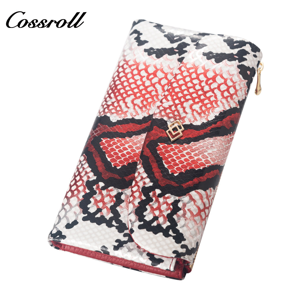 Manufacturers custom foreign trade new wallet female leather short snake wallet cowhide high-end wallet card bag certificate bag