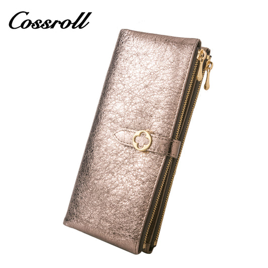 Factory hot selling new original crack bright leather wallet multi-card