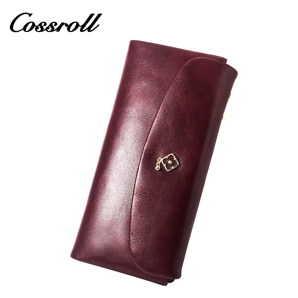 2023 Best New Products dark blue long leather wallet women With Top Selling