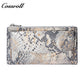 Women's Snake Skin Wallet, Fashionable Multi-Card Large Capacity Long Zipper Wallet