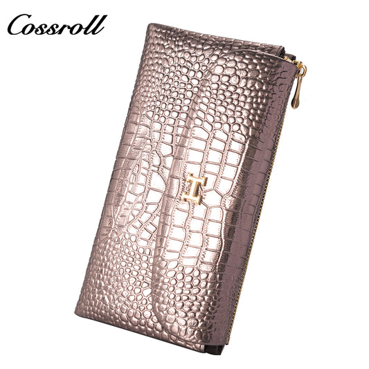 New Designed  high women  crocodile texture Genuine Leather