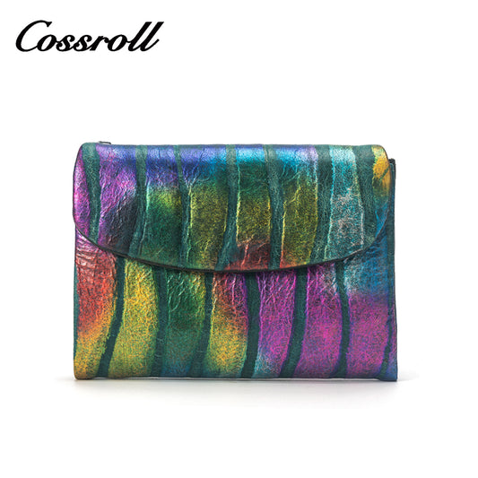 Rainbow genuine leather wallet