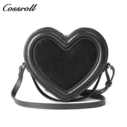 Women's Heart-Shaped Crossbody Bag, Premium Feel, Unique Shoulder Bag, Genuine Leather Texture