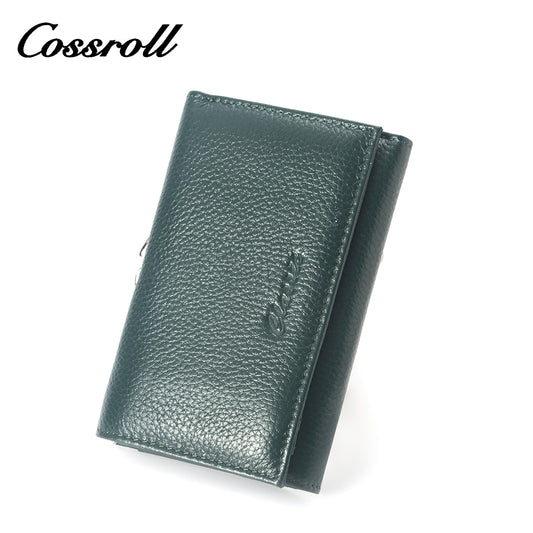 Soft Bifold Leather Short Wallet Card Slots For Women