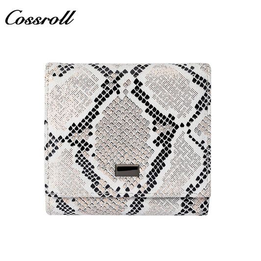 Manufacturers custom foreign trade new wallet female leather short snake wallet cowhide high-end wallet card bag certificate bag