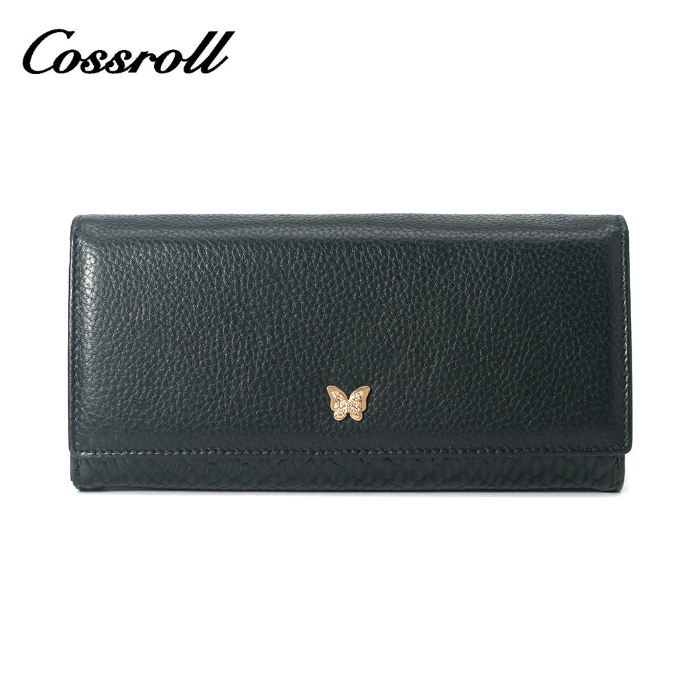 Wholesale Customization black women's fine leather wallets With High-End Quality