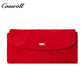 Matte Suede Magnetic Snap Long Women's Wallet with Multiple Card Slots Clutch