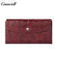 Genuine leather wallet, tri-fold, fashionable soft cowhide clutch, large-capacity women's wallet