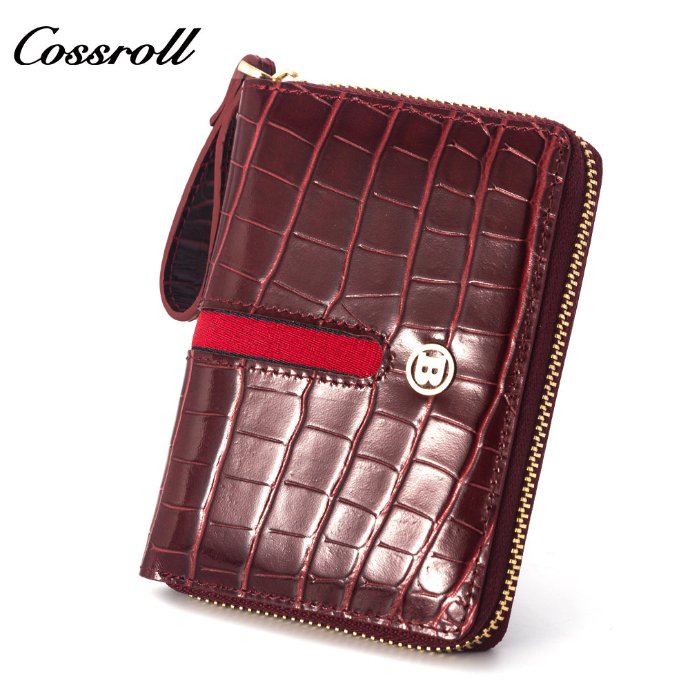 Factory Directly Supply Wallets for women  crocodile texture patent leather