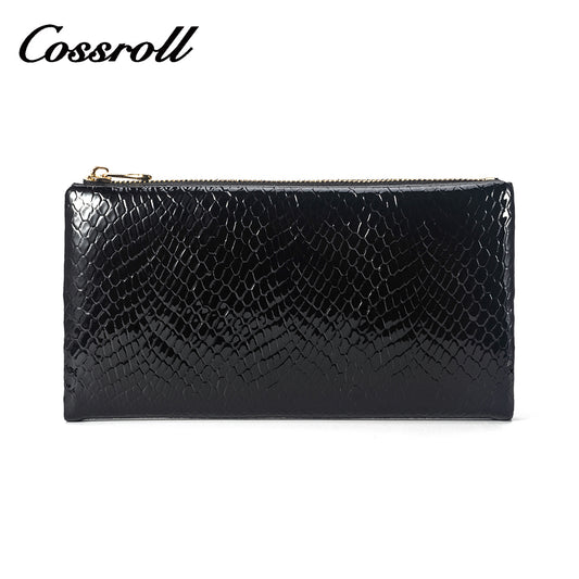 Snake Print Black Women's Genuine Leather Wallet