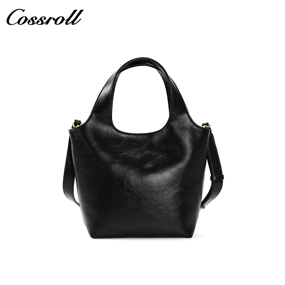 Women's Cowhide Commuter Hand Tote Bag, Minimalist Crossbody Bag with Adjustable Shoulder Strap