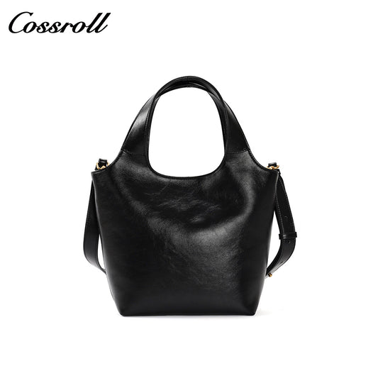 Women's Cowhide Commuter Hand Tote Bag, Minimalist Crossbody Bag with Adjustable Shoulder Strap