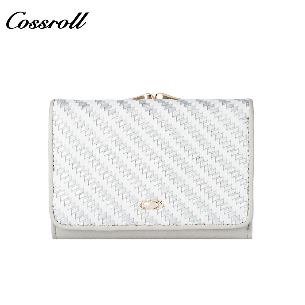Premium sense of change purse ladies small wallet short buckle simple leather fashion clutch wallet light luxury new models