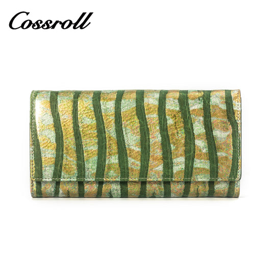 2024 Custom high-end leather women's printed leather wallet for the European market