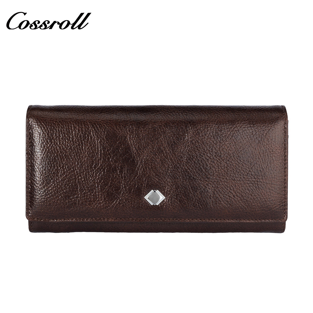 Factory custom short simple leather purse for women cowhide coin bag for women purse money clip