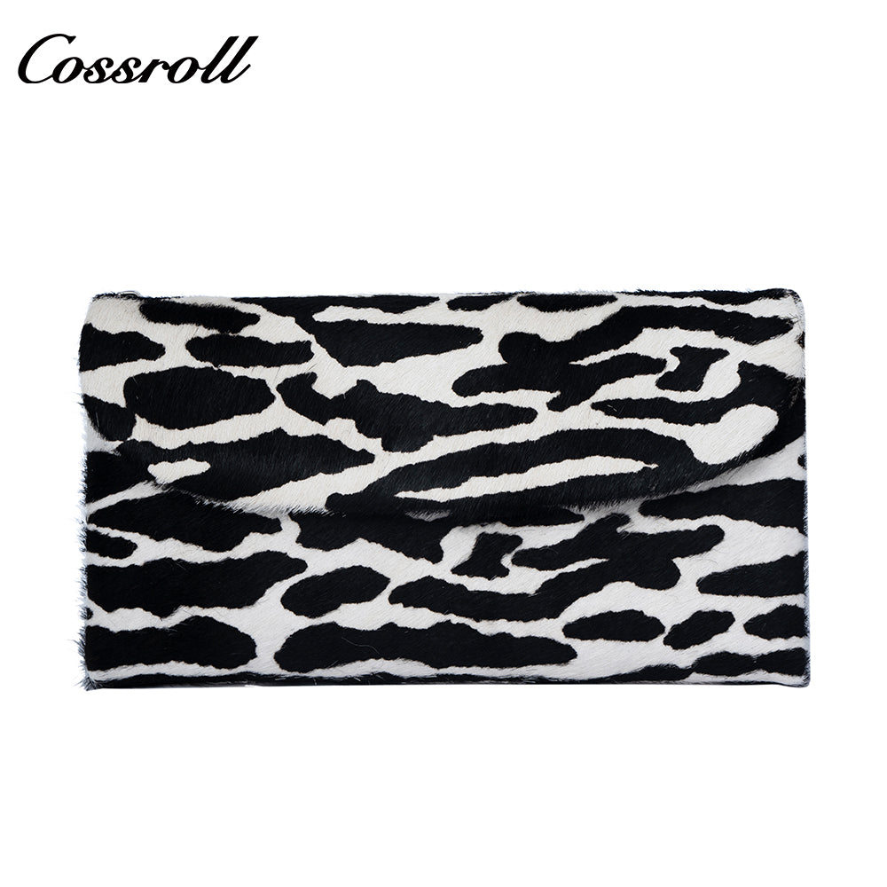 Genuine Leather Fashionable High-End Women's Wallet, Top Layer Soft Cowhide, Zebra Pattern, Large Capacity with Multiple Card Slots
