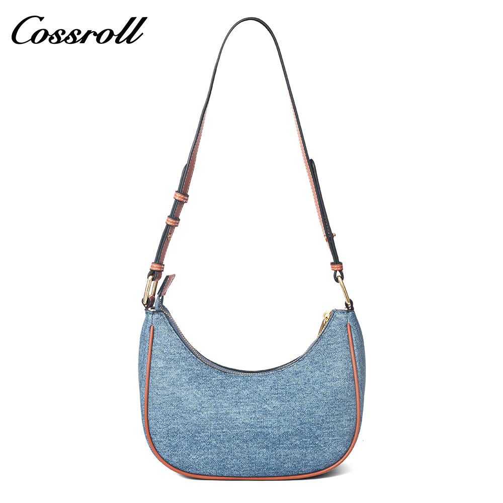 Denim Underarm Bag, Casual Shoulder Bag for Women, Commute Crossbody Purse with Adjustable Strap