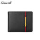 Men's wallet simple short money clip vintage lychee grain soft leather wallet multi card space large capacity