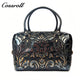 Vintage Embossed Leather Boston Bag for Women, Handbag & Crossbody Purse, High-End Large Capacity Commuter Bag