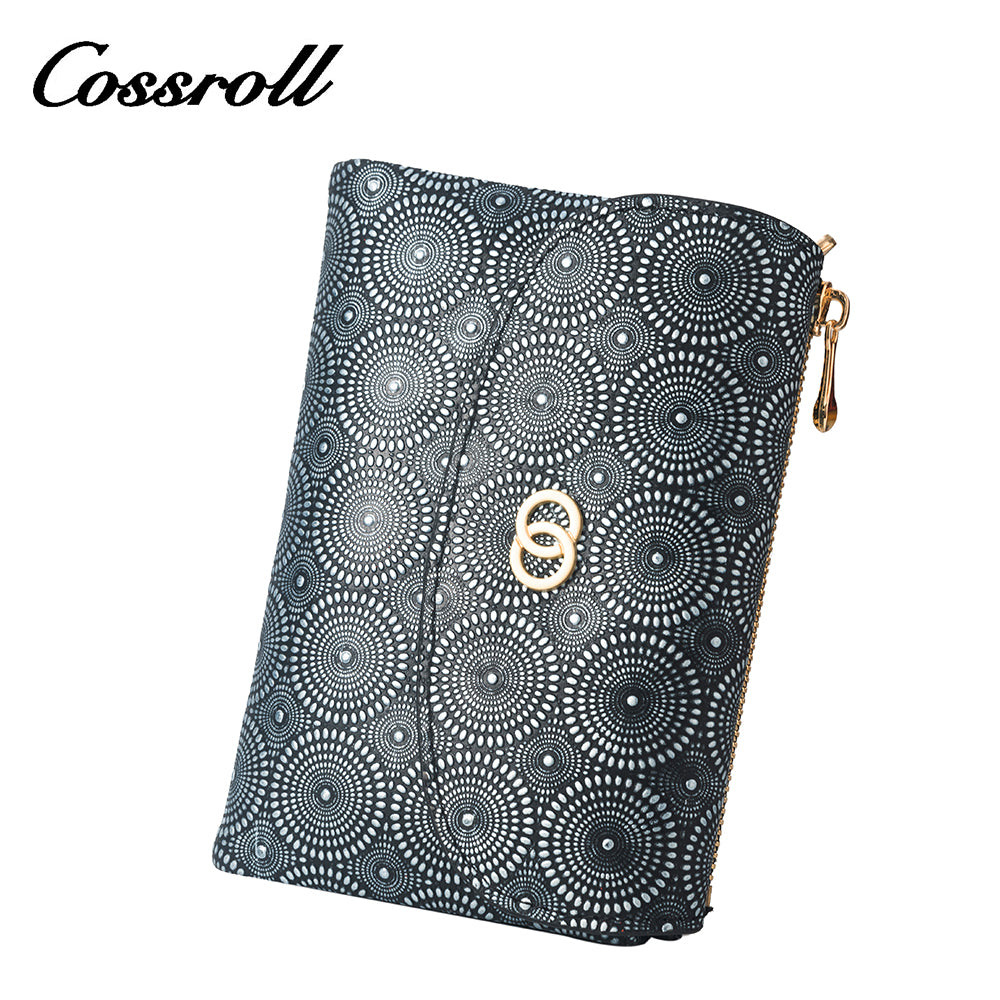 Brand New slim black leather wallet women With High Quality