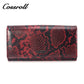 Explosive factory recommends snake pattern classic long ladies wallet wine red