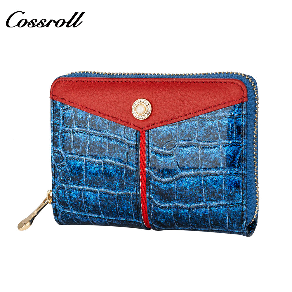 Factory Directly Supply Wallets for women  crocodile texture patent leather