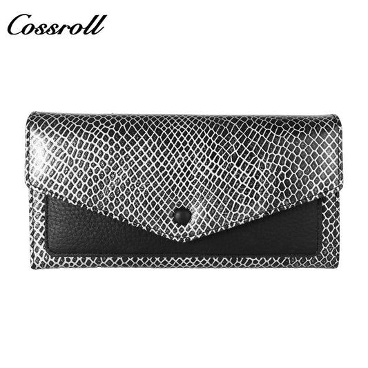 New leather long color combination multi-functional wallet for mobile phone wallet horizontal simple temperament wallet large capacity