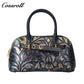 Vintage Embossed Leather Shell Bag for Women, Hand-Carved Handbag & Crossbody Purse