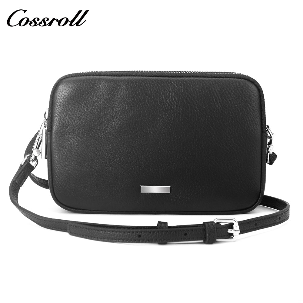 2024 new black leather women's crossbody bag Leather simple square box high-quality cowhide shoulder bag