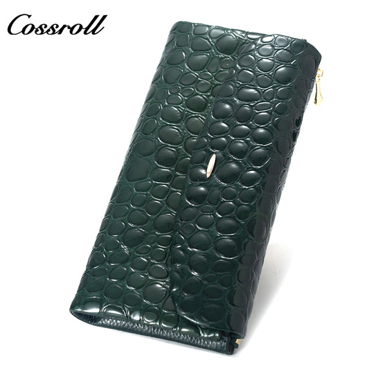 Europe and the United States leather wallet women's long money clip multi-card wallet manufacturers customized
