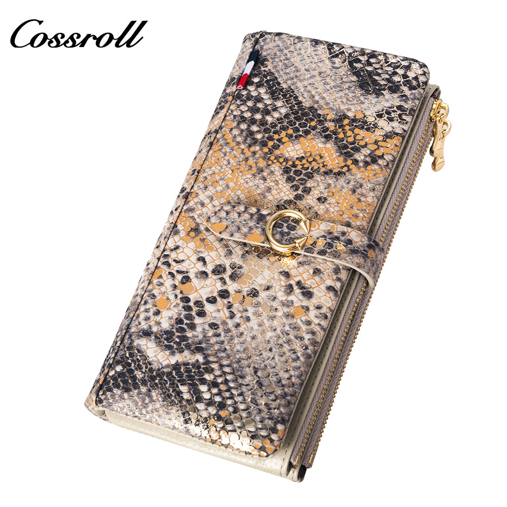 Manufacturers custom foreign trade new wallet female leather short snake wallet cowhide high-end wallet card bag certificate bag