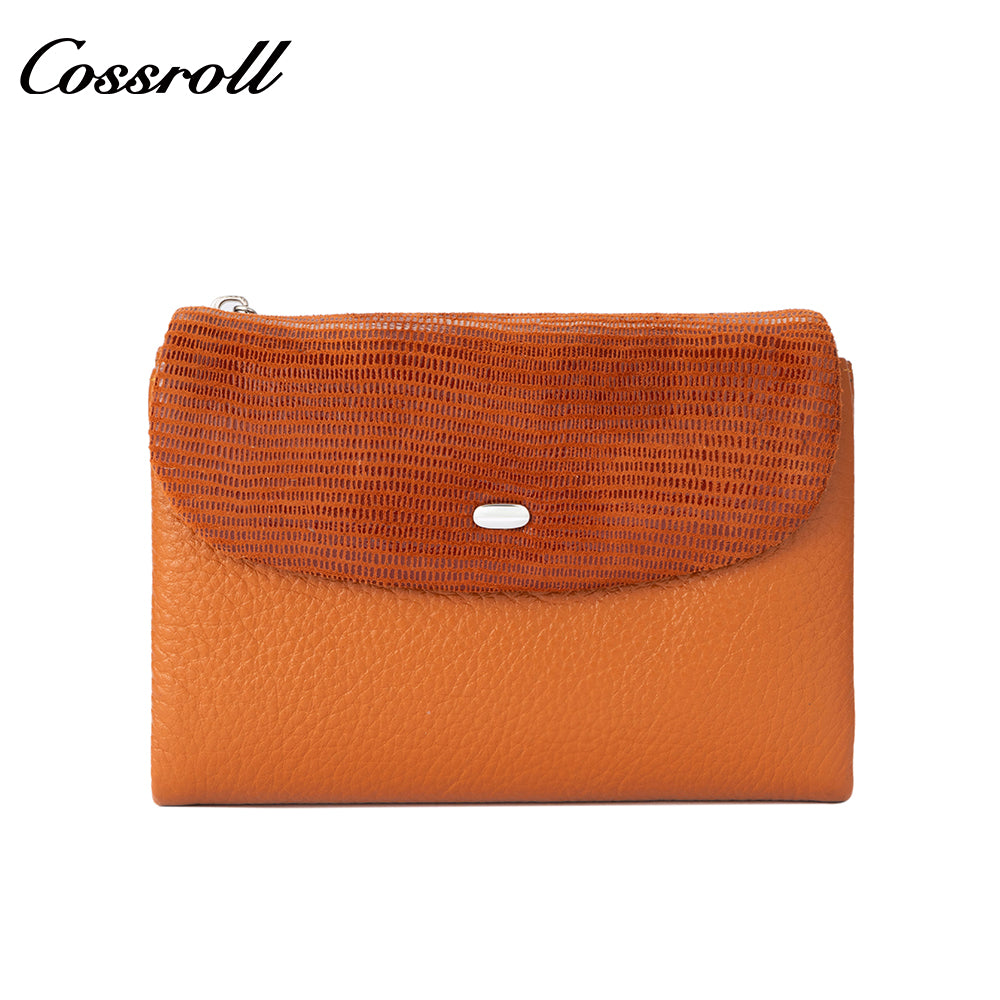 Women's Genuine Leather Coin Purse, Two-Tone Splicing, Multifunctional Card Holder