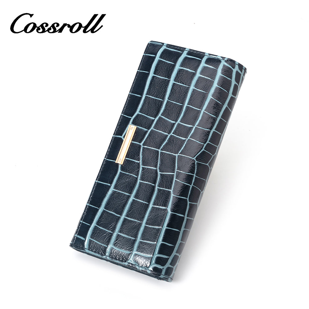 2023 Best New Products dark blue long leather wallet women With Top Selling