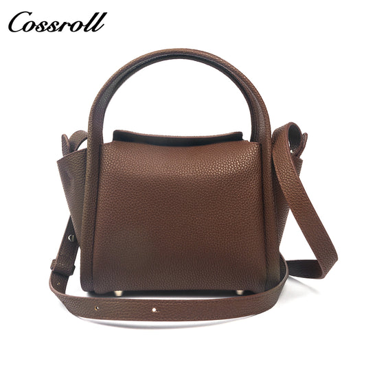 Minimalist Multi-Way Top-Grain Leather Commuter Bag, Pebbled Texture, Hand/Shoulder/Crossbody Use