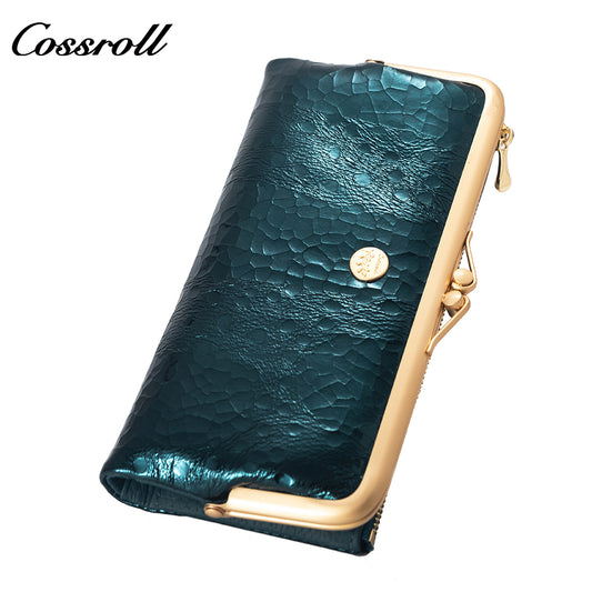 Top-Selling Genuine Leather Women's Wallets Bright leather crocodile texture patent leather
