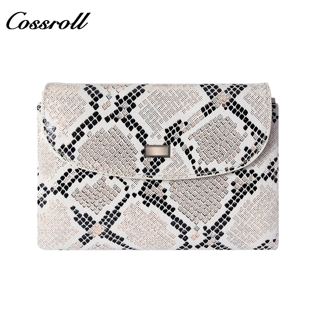 Manufacturers customized cross-border serpentine leather purse women's long cowhide women's purse multi-layer multi-card large capacity