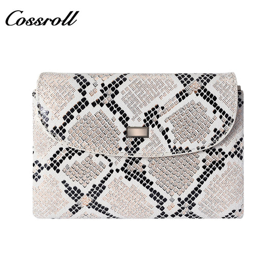 Manufacturers customized cross-border serpentine leather purse women's long cowhide women's handbag multi-layer multi-card large capacity