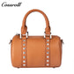 Top-grain leather Boston bag, premium vintage handbag for women, can be carried by hand, on the shoulder, or crossbody
